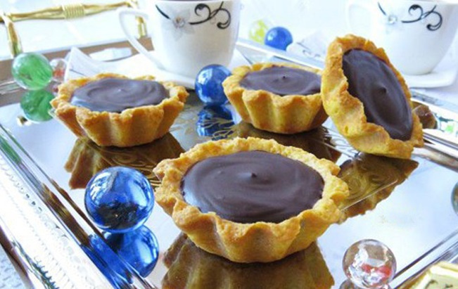 Mini tarta con chocolate